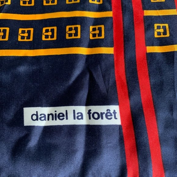 Daniel La Foret 100% Silk Scarf Neck Purse Hair Square Multicolor Hand Rolled - Picture 2 of 7